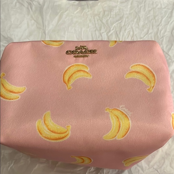 Coach Pink Banana Print Cosmetic Bag - NWT - Picture 10 of 12